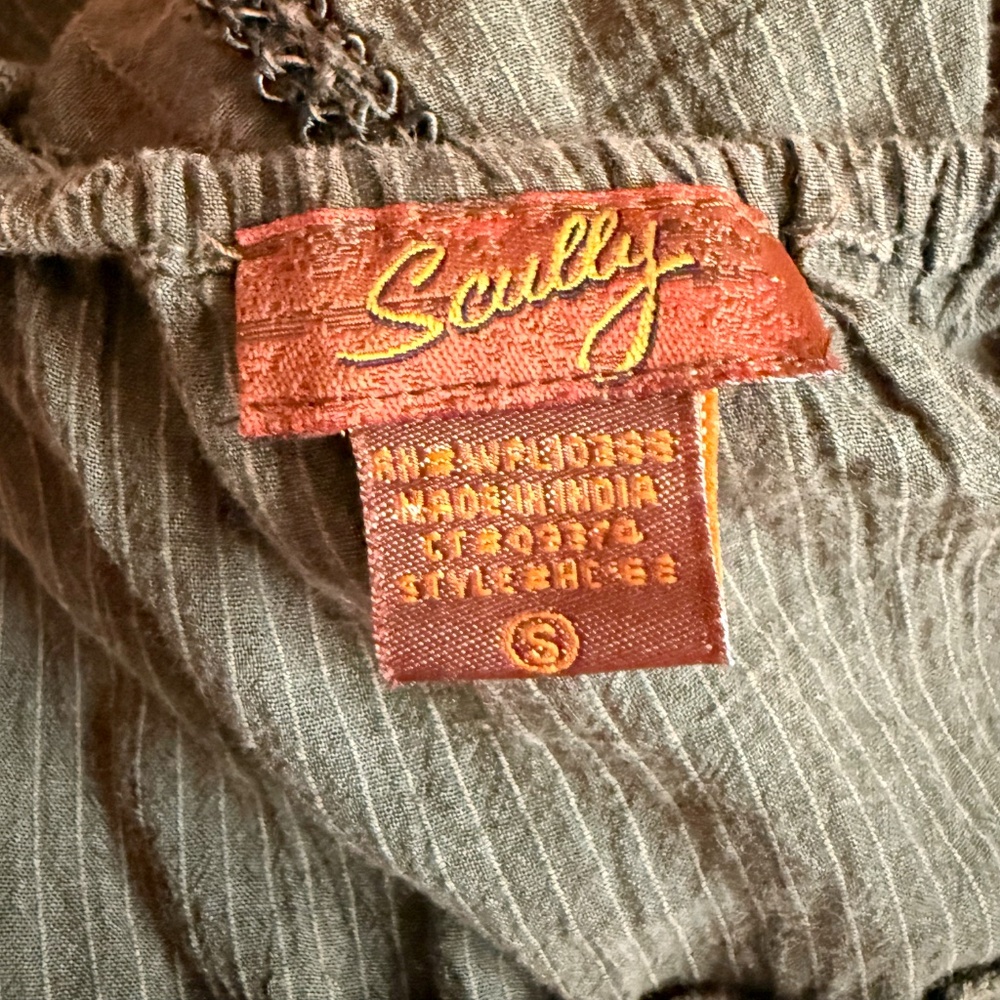 Scully Boho Cottagecore Hippie Western 100% Cotton Flowy Midi Dress Size S - Picture 13 of 16